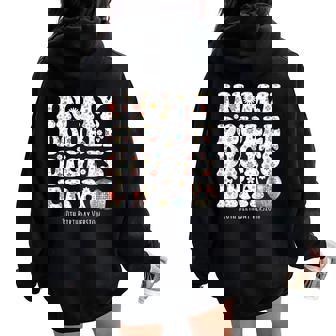 Versión De Décimo Cumpleaños De In My Double Digits Era Groovy Retro Women Oversized Hoodie Back Print - Regaloses