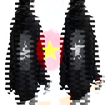 Vietnam Flag Fingerprint Proud Vietnamese Men Women Kids DNA Tank Top Women Oversized Hoodie Back Print | Mazezy