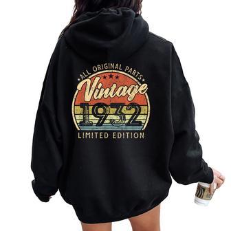 Vintage 1932 Edición Limitada Retro Hecho En 1932 Hombres Es Women Oversized Hoodie Back Print - Regaloses