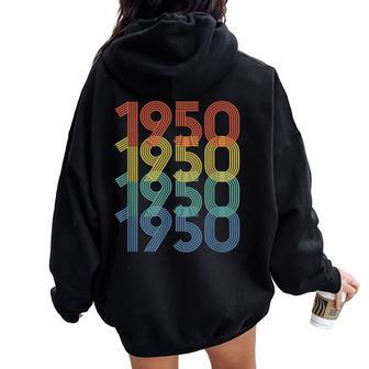 Vintage 1950 75 Años Para Hombres Y Es 75 Cumpleaños Women Oversized Hoodie Back Print - Regaloses