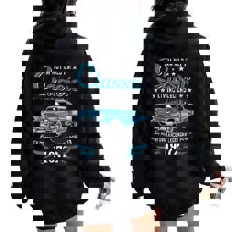 Vintage 1972 Birthday Classic Car For Legends Born In 1972 Women Oversized Hoodie Back Print - Monsterry