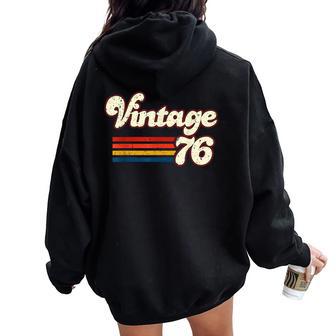 Vintage 76 Happy 50Th Birthday Retro Women Oversized Hoodie Back Print - Thegiftio UK