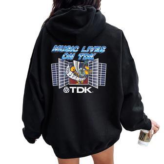 Vintage 80S Musive Lives On 1980S Women Oversized Hoodie Back Print - Thegiftio UK