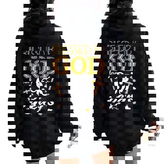 Vintage Blessed By God For 93 Years Happy 93Rd Birthday Women Oversized Hoodie Back Print | Seseable FR