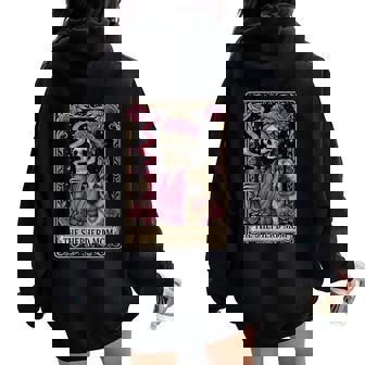 Vintage German Shepherd Mom Tarot Card Dog Lover Pink Roses Women Oversized Hoodie Back Print | Mazezy