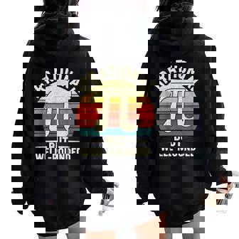 Vintage Irrational But Well Rounded Pi Day Nerd Math Teacher Women Oversized Hoodie Back Print | Seseable FR