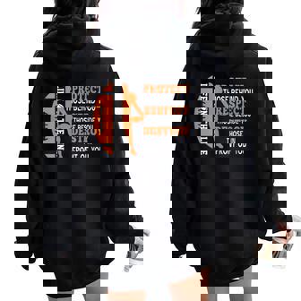 Vintage Protect Respect Destroy Offensive Lineman Football Women Oversized Hoodie Back Print | Mazezy