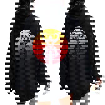 Vintage Retro Motorcycle Rider Chopper Sunset Biker Women Oversized Hoodie Back Print | Mazezy