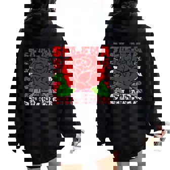 Vintage Selena Name Pride Rose Classic For Girl Women Oversized Hoodie Back Print | Seseable CA