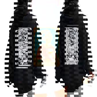 Vintage The Wrestling Mom Tarot Card Skeleton Mama Mom Women Oversized Hoodie Back Print | Seseable UK