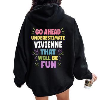 Vivienne Personalized Women's Custom Vivienne Women Oversized Hoodie Back Print - Thegiftio UK