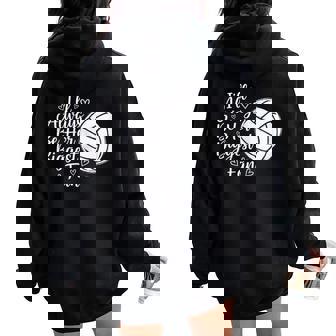 Volleyball Mom Her Biggest Fan Volleyball Shirts For Women Women Oversized Hoodie Back Print | Mazezy