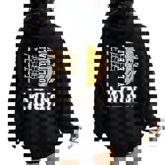 Volleyball Mom Game Day Volleyball Season Mama Girl Gold Women Oversized Hoodie Back Print | Mazezy