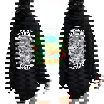 Waikiki Hawaii Cute Sea Turtle Surfing Summer Vacation Women Oversized Hoodie Back Print | Seseable UK