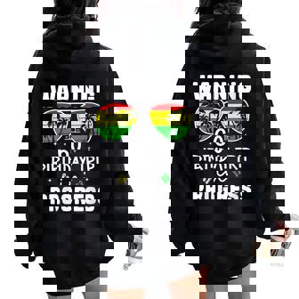 Warning 60th Birthday Trip In Progress Jamaica Squad Women Oversized Hoodie Back Print | Mazezy