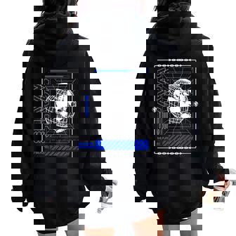 Waves Tech Future Aesthetic Edgy Streetwear Women Oversized Hoodie Back Print | Mazezy