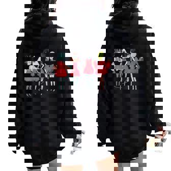 Whimsical Jump Rope Dream – Surreal Character Art Women Oversized Hoodie Back Print | Mazezy