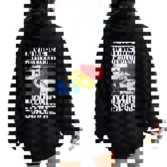 My Wife Is Panamanian Nothing Scares Me Panama Husband Women Oversized Hoodie Back Print | Mazezy