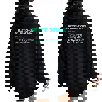 Wifesicle Definition Curling Saying For Wives Women Oversized Hoodie Back Print | Mazezy