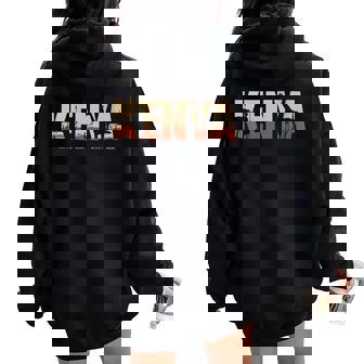 Wildlife African Vacation Travel To Kenya Women Oversized Hoodie Back Print | Mazezy