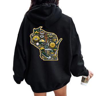 Wisconsin Sports Cool Graphic S 6Xl Women Oversized Hoodie Back Print - Thegiftio UK