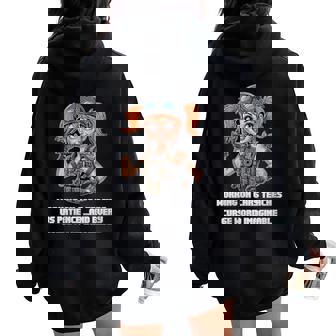 Working On Cars Teaches Us Patience Auto Mechanic Garage Women Oversized Hoodie Back Print | Mazezy