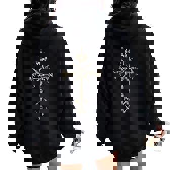Y2k Grunge Estética E-Girl Cruz Gótica Women Oversized Hoodie Back Print - Regaloses