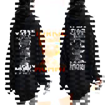 Yorkie Mommyヨーキー ママ 母親 母の日 ママ かわいい ヨークシャー・テリア レディース オーバーサイズ パーカー バックプリント - Kawaiitshirt