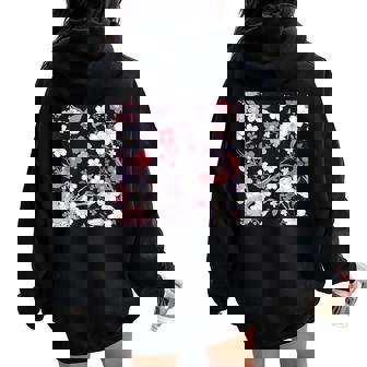 クラシックな桜柄の繊細なピンクの花びら。 レディース オーバーサイズ パーカー バックプリント - Kawaiitshirt