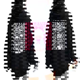 コケット リボン シュナウザー 女の子 犬 ママ 母の日 ピンク レディース オーバーサイズ パーカー バックプリント - Kawaiitshirt