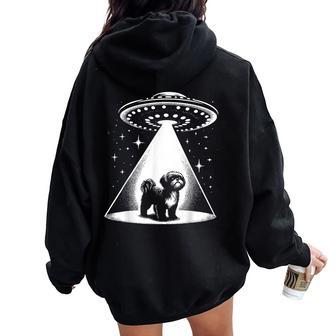 シーズー Mom Dad Dog Alien Ufo レディース オーバーサイズ パーカー バックプリント - Kawaiitshirt
