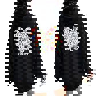 チャウチャウ 水彩 花 デザイン レディース オーバーサイズ パーカー バックプリント - Kawaiitshirt