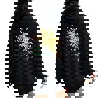 ミモザ 花柄 Little Bright Days ナチュラル 春カラー フラワーデザイン 長袖tシャツ レディース オーバーサイズ パーカー バックプリント - Kawaiitshirt