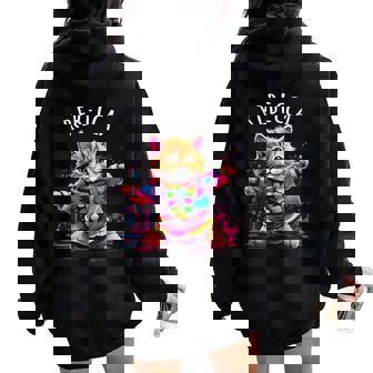レベッカ 踊る子猫デザイン 女の子 名前 レベッカ レディース オーバーサイズ パーカー バックプリント - Kawaiitshirt