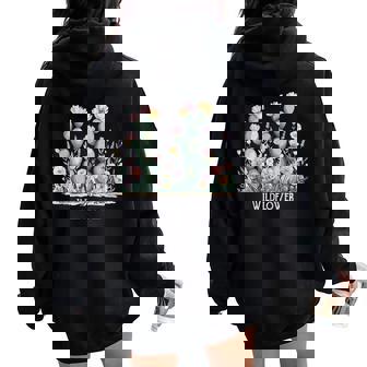ワイルドフラワー ボヘミアン 砂漠の花 レディース オーバーサイズ パーカー バックプリント - Kawaiitshirt