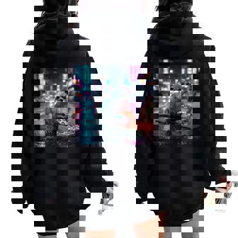 ヴィンテージ カワウソ キッズ Her Mom Dad ピザ ミーム 幼児 レトロ 長袖tシャツ レディース オーバーサイズ パーカー バックプリント - Kawaiitshirt