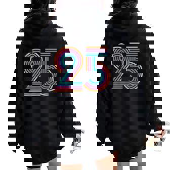数字 25 25周年 男性 女性 25歳の誕生日 レディース オーバーサイズ パーカー バックプリント - Kawaiitshirt