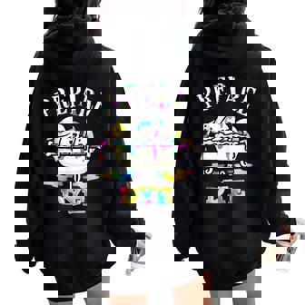 面白いイースターしゃれ。染める準備をする卵狩り。男性、女性、子供用。 レディース オーバーサイズ パーカー バックプリント - Kawaiitshirt