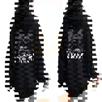 黒 チワワ ママ ロングヘア チワワ ママ チワワ 女の子 長袖tシャツ レディース オーバーサイズ パーカー バックプリント - Kawaiitshirt