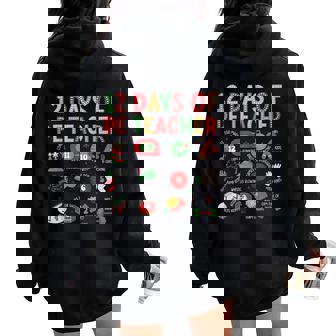 12 Days Of A Pe Teacher Christmas Physical Education Xmas Women Oversized Hoodie Back Print | Seseable CA