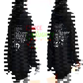 6-7 Meme Nice Naughty Six Seven 67 Christmas Pajama Women Oversized Hoodie Back Print | Mazezy