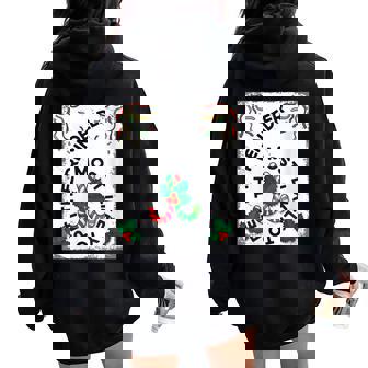 6 Most Likely To Pet The Reindeer Christmas Number Women Oversized Hoodie Back Print | Seseable CA