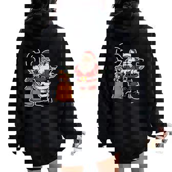 67 Christmas Six Seven Meme Brainrot Santa Claus 6-7 Women Oversized Hoodie Back Print - Thegiftio