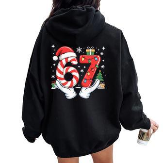 67 Meme Six Seven Family Christmas For Boys Girls Women Oversized Hoodie Back Print - Thegiftio UK