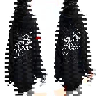 Believe Christian Nativity Scene Christmas Matching Family Women Oversized Hoodie Back Print | Mazezy