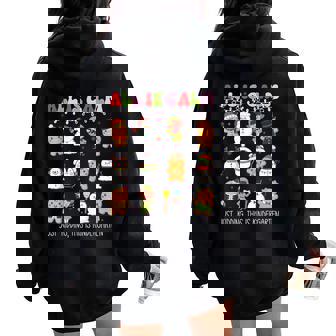 All Is Calm Kindergarten Teacher Christmas Teach Merry Xmas Women Oversized Hoodie Back Print | Mazezy