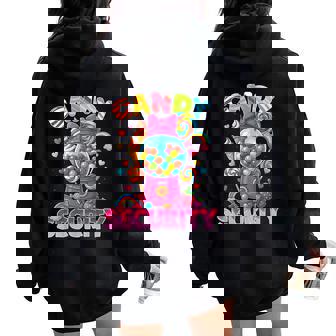 Candy Land Costume Candy Crew Security Christmas Women Oversized Hoodie Back Print - Thegiftio