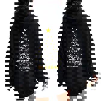 Christian Christmas Bible Verse Names Of Jesus Tree Shaped Women Oversized Hoodie Back Print - Thegiftio