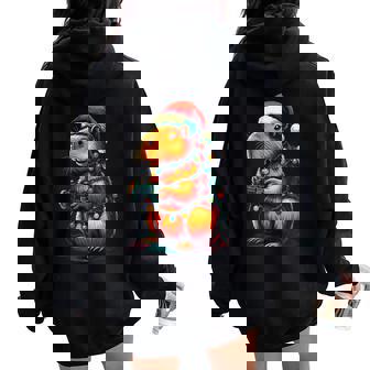 Christmas Capybara Gamer Xmas Light Video Game Lover Boy Women Oversized Hoodie Back Print | Seseable UK