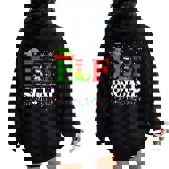 Christmas Elf Squad Xmas Matching Pajamas Women Women Oversized Hoodie Back Print | Seseable CA